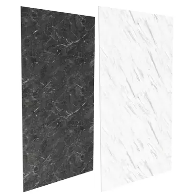 Panneau mural Panolux hauteur 2,55m texture Marbre Noir / Marbre Blanc - JACOB DELAFON R�f. E63030-D55