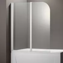 Pare-baignoire 120cm 2 volets verre transparent profilé Blanc - OZE Réf. PRB2