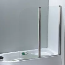 Pare-baignoire 120cm 2 volets verre transparent profilé Chromé - OZE Réf. PRB2VTC