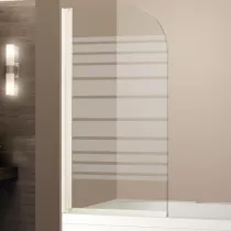 Pare-baignoire 75cm verre sérigraphié profilé Blanc - OZE Réf. PRB1SB