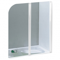 Pare-bain 2 volets 120cm verre transparent profilé Blanc - OZE Réf. PRB2