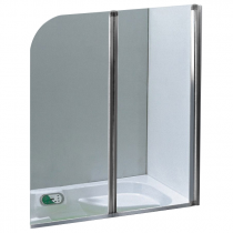 Pare-bain 2 volets 120cm verre transparent profilé Chromé - OZE Réf. PRB2VTC