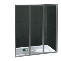 Pare-bain 3 volets 140cm verre transparent profilé Chromé - OZE Réf. PRB3VTC