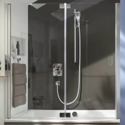 Pare-bain Capsule 140cm verre transparent profil� Chrome - JACOB DELAFON R�f. E6D127-GA