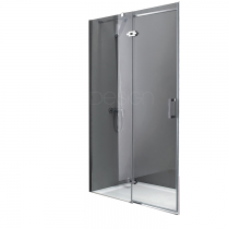 Paroi de douche avec porte battante Epona 120cm verre transparent profilé Chromé - O\'DESIGN Réf. EPO61VTC