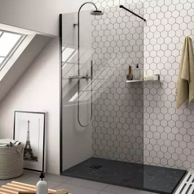 Paroi de douche Heaven Black 65-80cm verre fum� - SALGAR R�f. 26358
