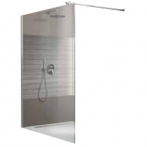 Paroi de douche ouverte Open 2 70cm verre transparent profilé argent brillant - LEDA Réf. L13OP70733