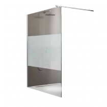 Paroi de douche ouverte Open 2 80cm verre sérigraphié profilé argent brillant - LEDA Réf. L13OP60813