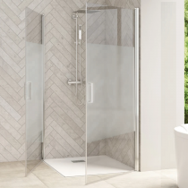 Paroi de douche pivotante Smart Design Solo P 100cm verre cosmos profilé Chromé  - KINEDO Réf. PA90176CCOE