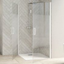 Paroi de douche pivotante Smart Design Solo P 110cm verre cosmos profilé Blanc - KINEDO Réf. PA90180BCOE