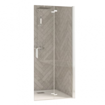 Paroi de douche pliante Smart Design Solo S 100cm verre transparent profilé Blanc - KINEDO Réf. PA90196BTNE