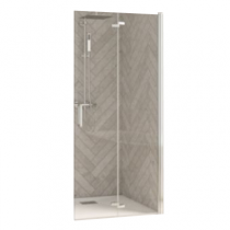 Paroi de douche pliante Smart Design Solo S 80cm verre transparent profilé Chromé - KINEDO Réf. PA90192CTNE