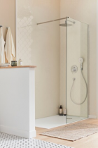 Paroi fixe Contra 130cm verre Transparent profilé Chromé - JACOB DELAFON Réf. E22W130-GA