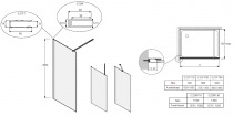 Paroi fixe Contra 130cm verre Transparent profilé Chromé - JACOB DELAFON Réf. E22W130-GA