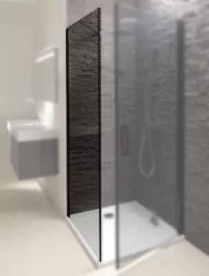 Paroi fixe Contra 80cm verre teint� Gris profil� Noir mat - Jacob Delafon R�f. E22FT80-BL
