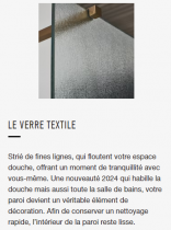 Paroi fixe Contra 90cm verre textile profilé Chromé - Jacob Delafon Réf. CE22W90S2-GA