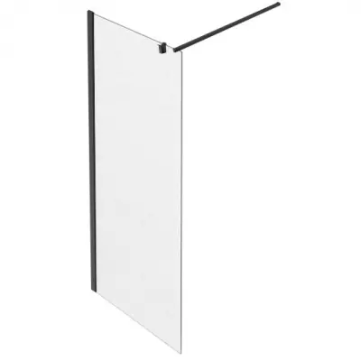 Paroi fixe Contra 90cm verre textile profil� Noir mat - Jacob Delafon R�f. CE22W90S2-BL