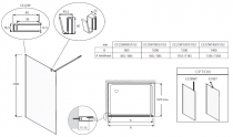 Paroi fixe Contra 90cm verre transparent profilé Chromé - Jacob Delafon Réf. CE22W90-NF