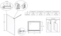 Paroi fixe Contra 90cm verre transparent profil&eacute; Chrom&eacute; - Jacob Delafon R&eacute;f. CE22W90-NF