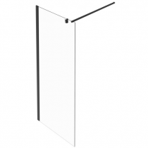 Paroi fixe Contra 90cm verre transparent profilé Noir mat - Jacob Delafon Réf. CE22W90-BL