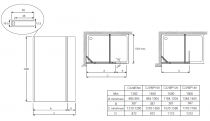 Paroi fixe murale Contra avec retour pivotant 130cm (90+40) verre transparent profilé Chrome - JACOB DELAFON Réf. C22WP90-GA