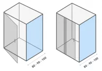Paroi fixe reour Helios 90cm verre transparent profilé Chromé - OZE Réf. HELFP90C
