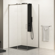 Paroi fixe retour Ekinox F 100cm pour porte coulissante profilé Inox brossé / profilé à droite - KINEDO Réf. PA4283ITNED