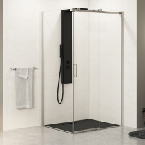 Paroi fixe retour Ekinox F 100cm pour porte coulissante profilé Inox brossé / profilé à gauche - KINEDO Réf. PA4283ITNEG