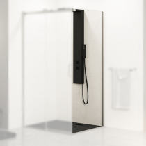 Paroi fixe retour Ekinox F 120cm pour porte coulissante profilé Inox brossé / profilé à droite - KINEDO Réf. PA4284ITNED