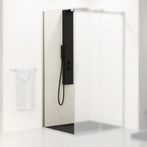 Paroi fixe retour Ekinox F 70cm pour porte coulissante profilé Inox brossé / profilé à gauche - KINEDO Réf. PA4280ITNEG