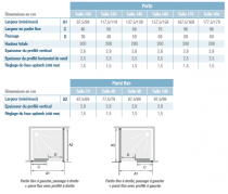 Paroi fixe retour Flat C+F 100cm profilé chromé verre transparent / profilé à gauche - KINEDO Réf. PA783CTNEG