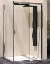Paroi fixe retour Flat C+F 70cm profilé chromé verre transparent / profilé à gauche - KINEDO Réf. PA780CTNEG