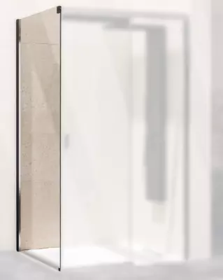 Paroi fixe retour Flat C+F 80cm profil� chrom� verre transparent / profil� � gauche  - KINEDO R�f. PA781CTNEG