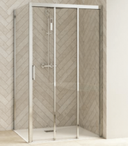 Paroi fixe retour pour porte coulissante Smart Design 120cm verre transparent profilés Chromé - KINEDO Réf. PA90298CTNE