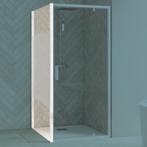 Paroi fixe retour Smart Design 80cm verre Cosmos profilés Blanc  - KINEDO Réf. PA90292BCOE