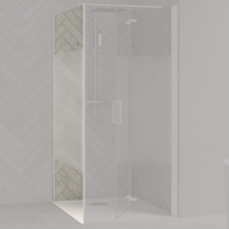 Paroi fixe retour Smart Design F 100cm verre Cosmos profilés Blanc - KINEDO Réf. PA90156BCOE