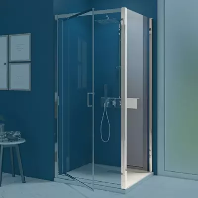 Paroi fixe retour Smart Express 100cm verre transparent profil�s Chrom� - KINEDO R�f. PA1933CTNE