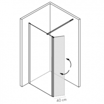 Paroi pivotante retour Néopur 30cm verre transparent profilé Chromé - O\'DESIGN Réf. NEOPUREXT40