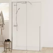 Paroi simple coulissante Solo C 140cm Verre transparent profilé Chromé  - KINEDO Réf. PA2531CTNE