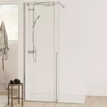 Paroi simple coulissante Solo C 140cm Verre transparent profilé Chromé  - KINEDO Réf. PA2531CTNE