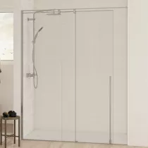 Paroi simple coulissante Solo C 140cm Verre transparent profilé Chromé  - KINEDO Réf. PA2531CTNE