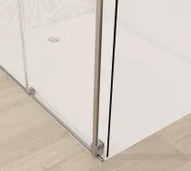 Paroi simple coulissante Solo C 140cm Verre transparent profilé Chromé  - KINEDO Réf. PA2531CTNE