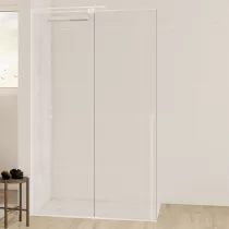 Paroi simple coulissante Solo C 160cm Verre transparent profilé Blanc mat - KINEDO Réf. PA2532BMTNE