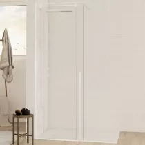 Paroi simple coulissante Solo C 160cm Verre transparent profilé Blanc mat - KINEDO Réf. PA2532BMTNE