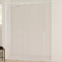 Paroi simple coulissante Solo C 160cm Verre transparent profilé Blanc mat - KINEDO Réf. PA2532BMTNE