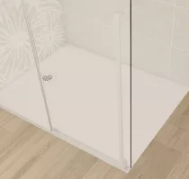 Paroi simple coulissante Solo C 160cm Verre transparent profilé Blanc mat - KINEDO Réf. PA2532BMTNE