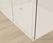 Paroi simple coulissante Solo C 160cm Verre transparent profilé Blanc mat - KINEDO Réf. PA2532BMTNE