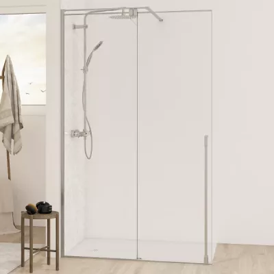 Paroi simple coulissante Solo C 160cm Verre transparent profil� Chrom� - KINEDO R�f. PA2532CTNE