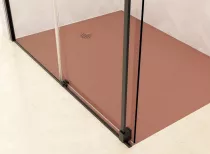 Paroi simple coulissante Solo C 160cm Verre transparent profilé Noir mat - KINEDO Réf. PA2532NTNE