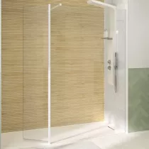 Paroi simple Solo 6 140cm verre transparent profilé Blanc mat - KINEDO Réf. PA2405BTN
